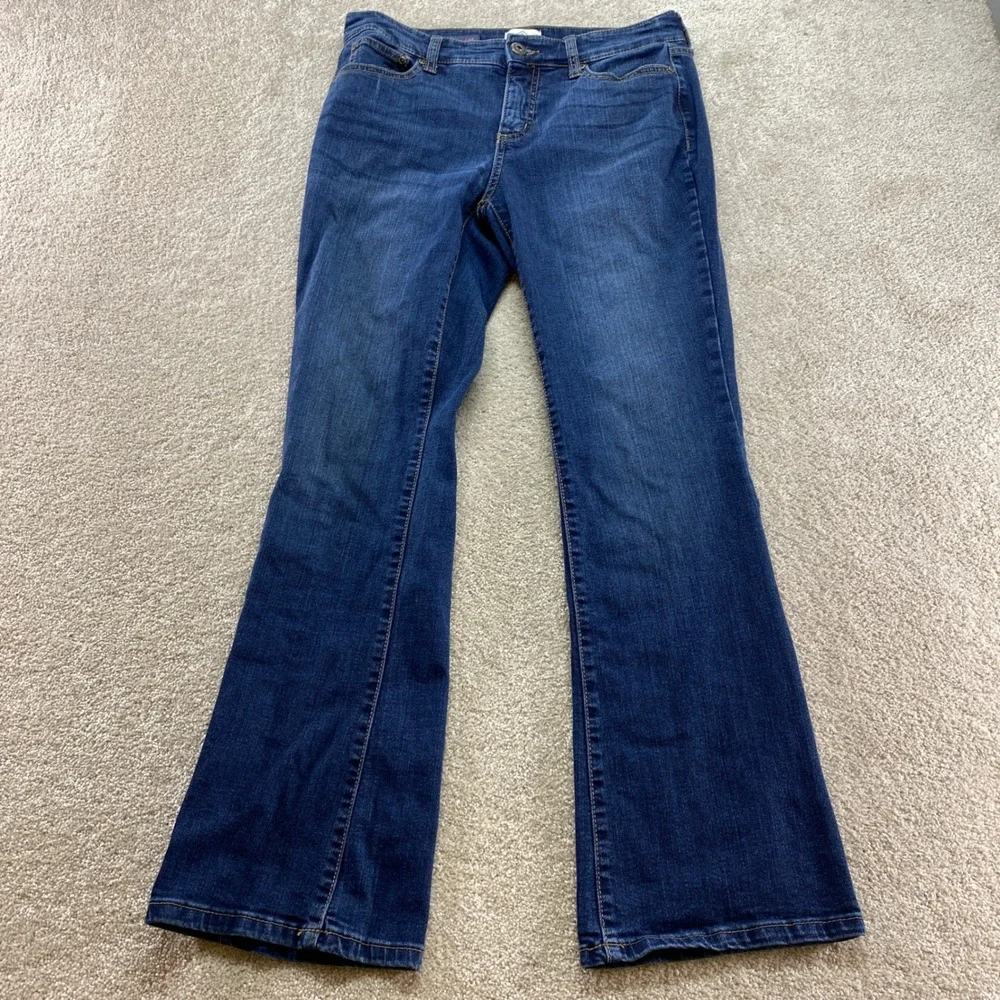 St. John's Bay Bootcut Jeans Womens 6P Blue Excellent Stretch Dark Wash Petite‎
